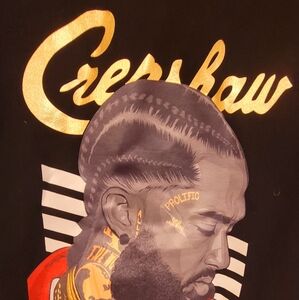 Nipsey Hustle black demin distressed jacket